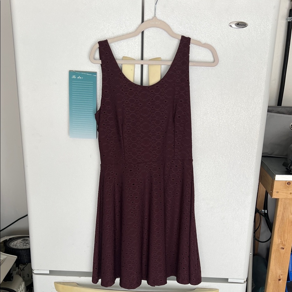 LOFT Burgundy Lace Mini Dress
